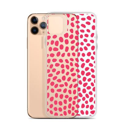 Pink Abstract Dots iPhone Case