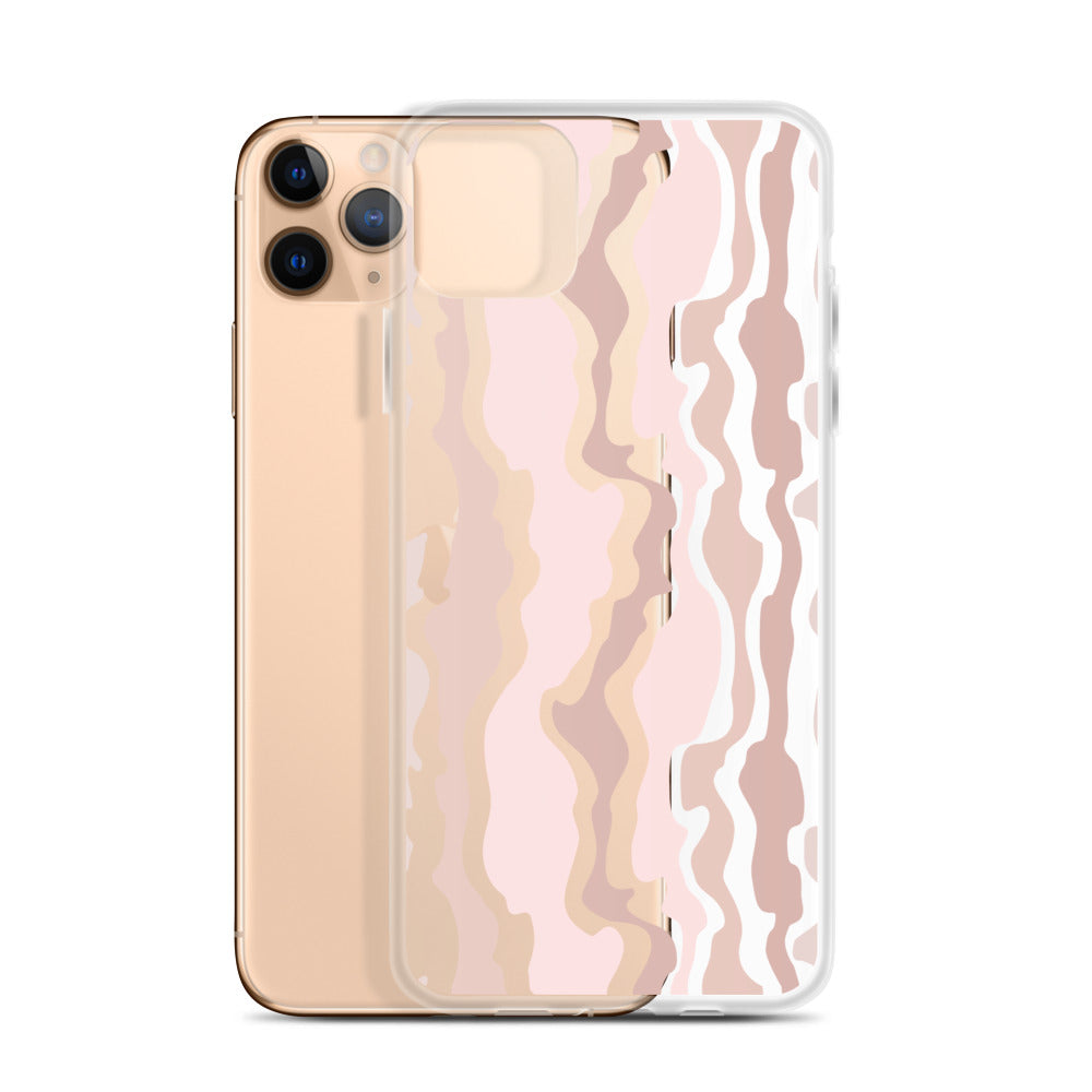Pink Beige Swirl iPhone Case