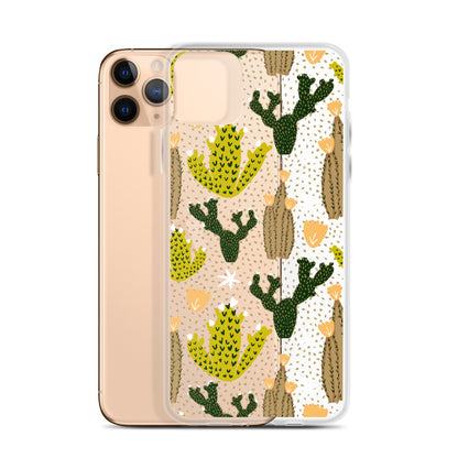 Green Cactus Clear iPhone Case