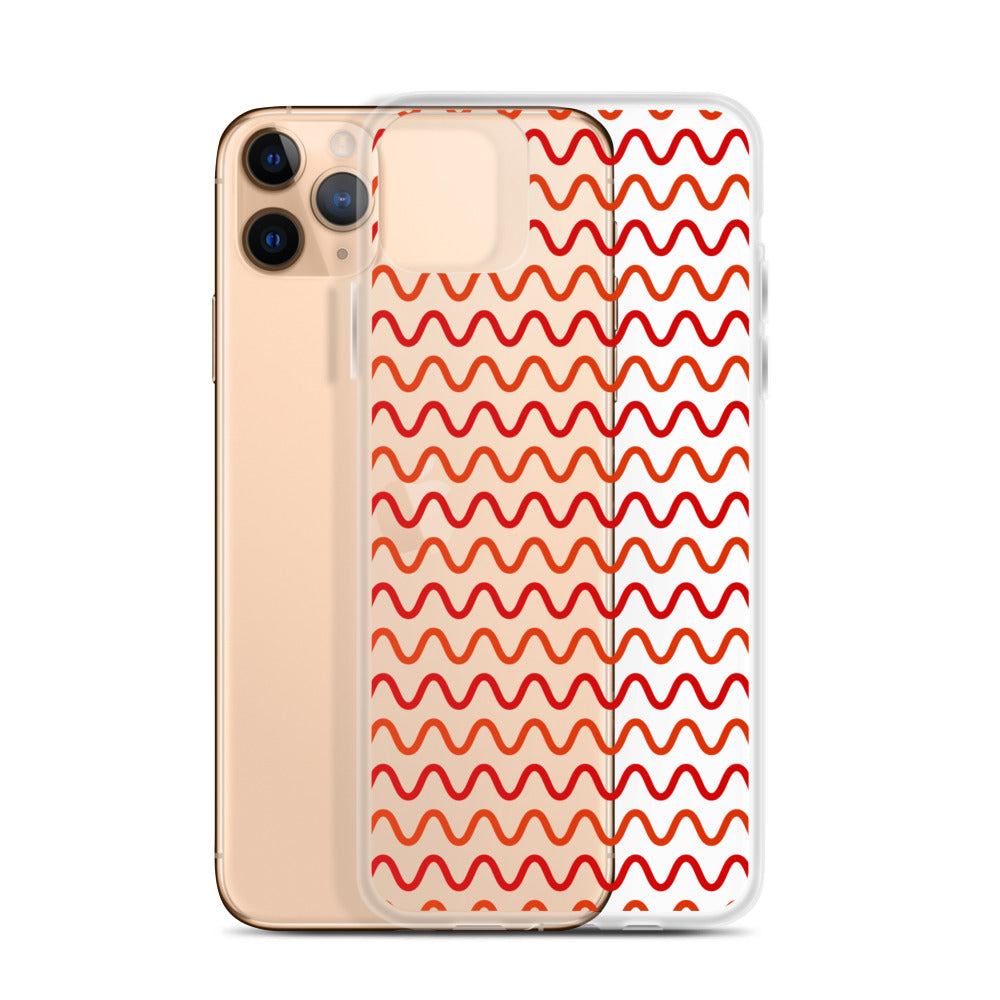 Red Waves iPhone Clear Case - HypeSheriff