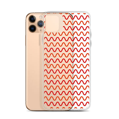 Red Waves iPhone Clear Case - HypeSheriff