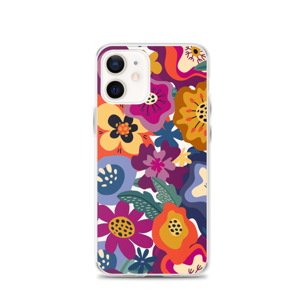 Retro Colorful Floral iPhone Case