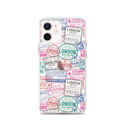 Travel Stamps Clear iPhone Case