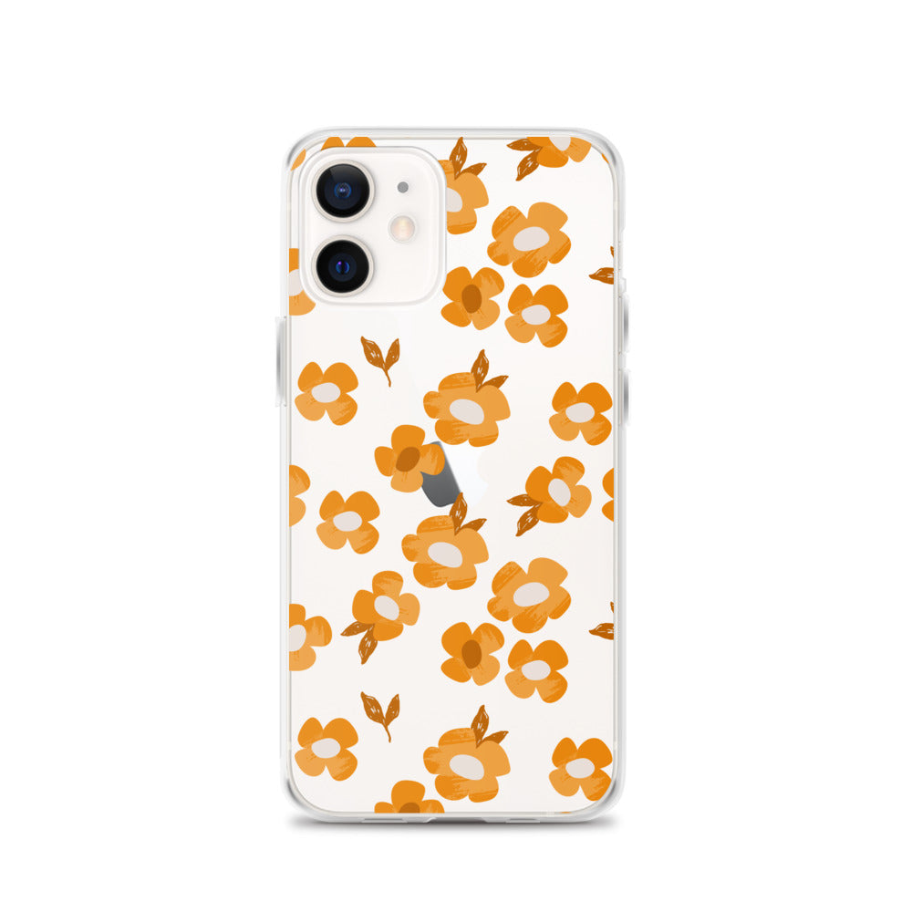 Yellow Floral iPhone Clear Case
