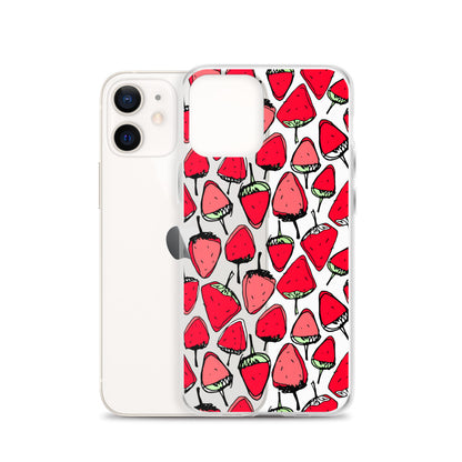 Red Strawberry Clear iPhone Case