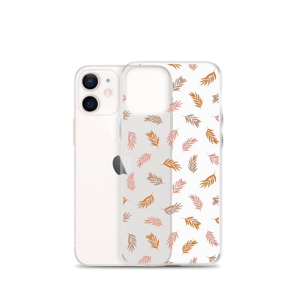 Beige Rustic Leaves iPhone Case