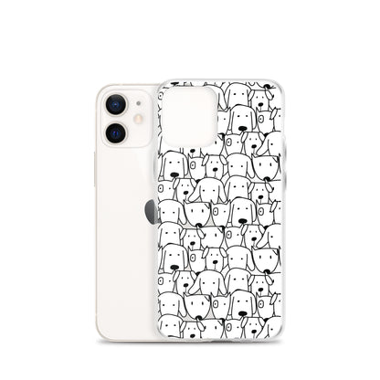 Black&White Dogs Pattern iPhone Case