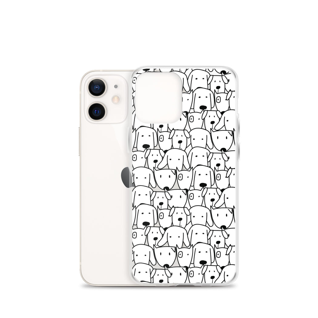 Black&White Dogs Pattern iPhone Case