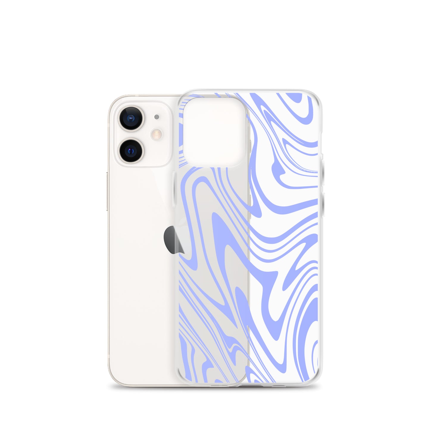 Violet Liquid Swirl Clear iPhone Case