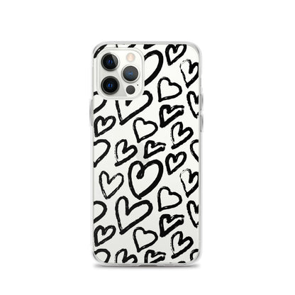 Black Hearts Graffiti iPhone Case