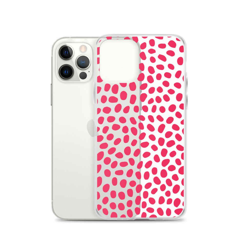 Pink Abstract Dots iPhone Case