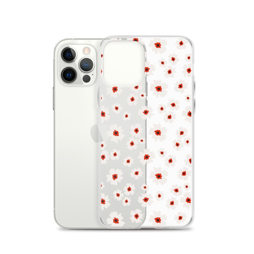 White Flowers iPhone Clear Case