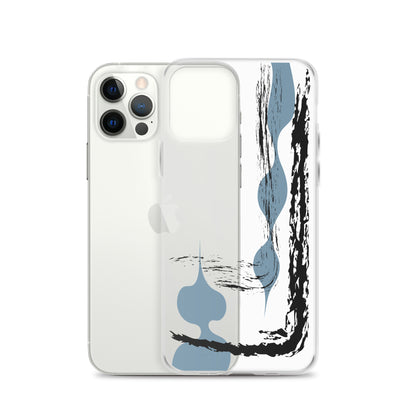 Modern Abstract Black Brushes iPhone Case