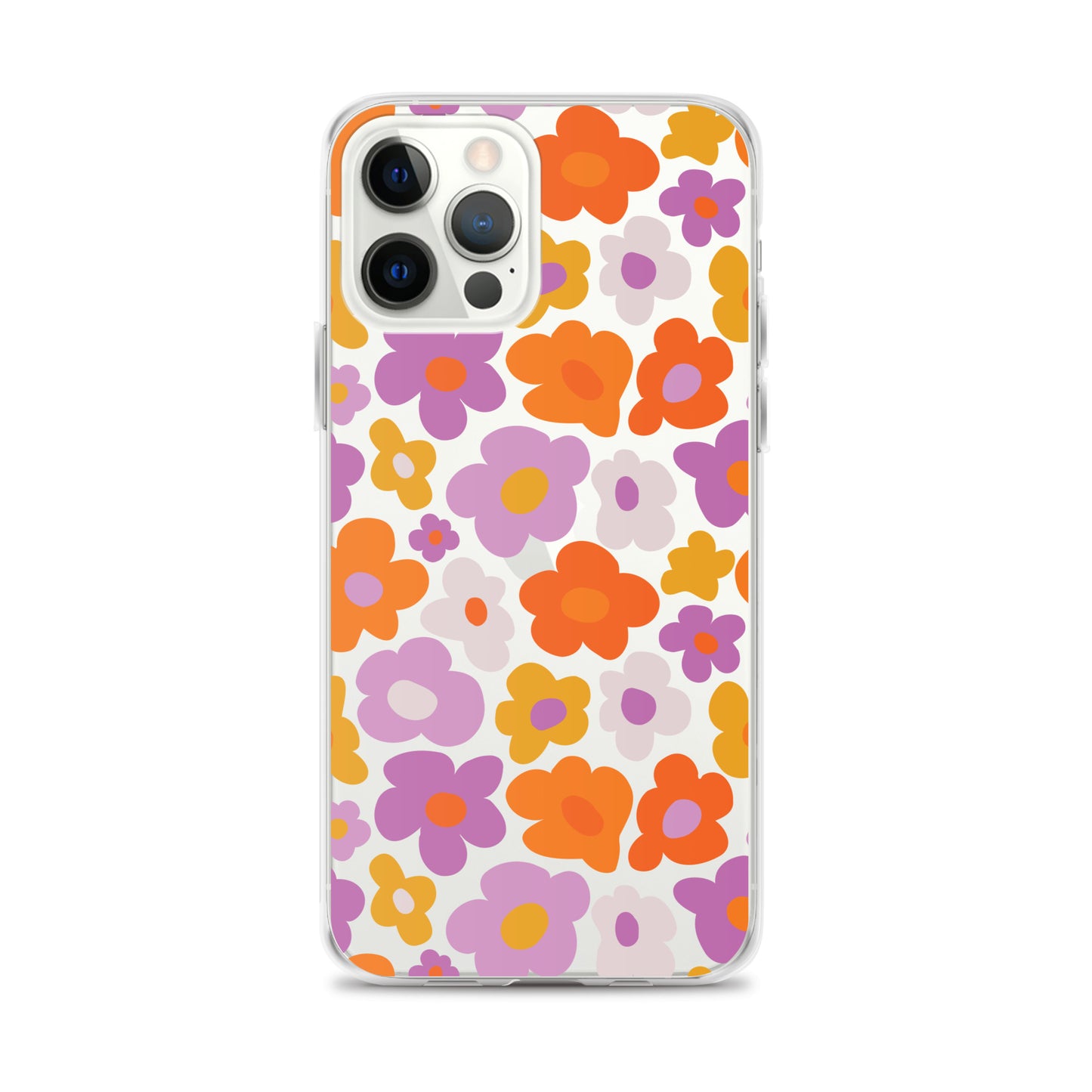 Retro 60s 70s Flower Clear iPhone Case