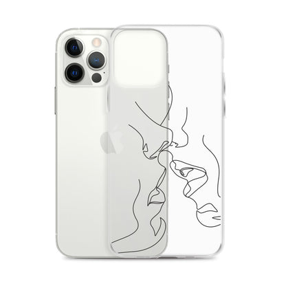 Love Kiss Line Art iPhone Case