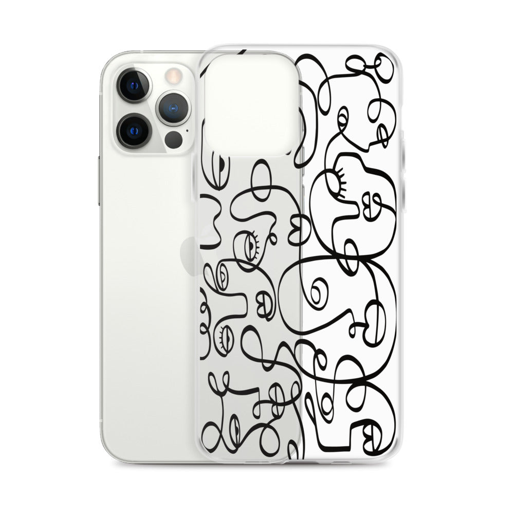 Line Art Faces iPhone Case