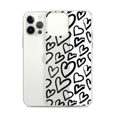 Black Hearts Graffiti iPhone Case