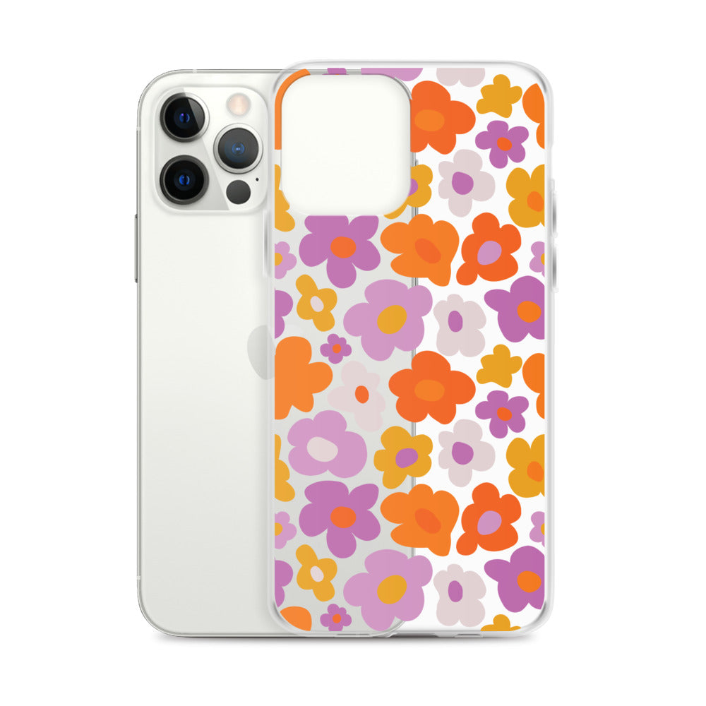 Groovy Floral 70s iPhone Clear Case