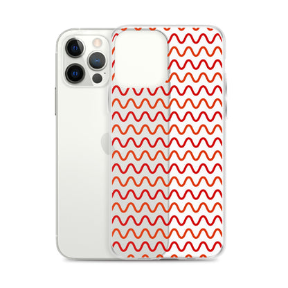 Red Waves iPhone Clear Case - HypeSheriff