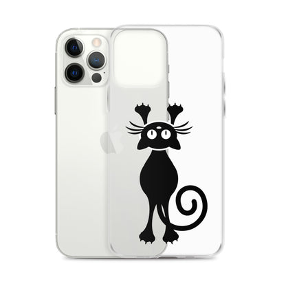 Funny Black Cat iPhone Clear Case