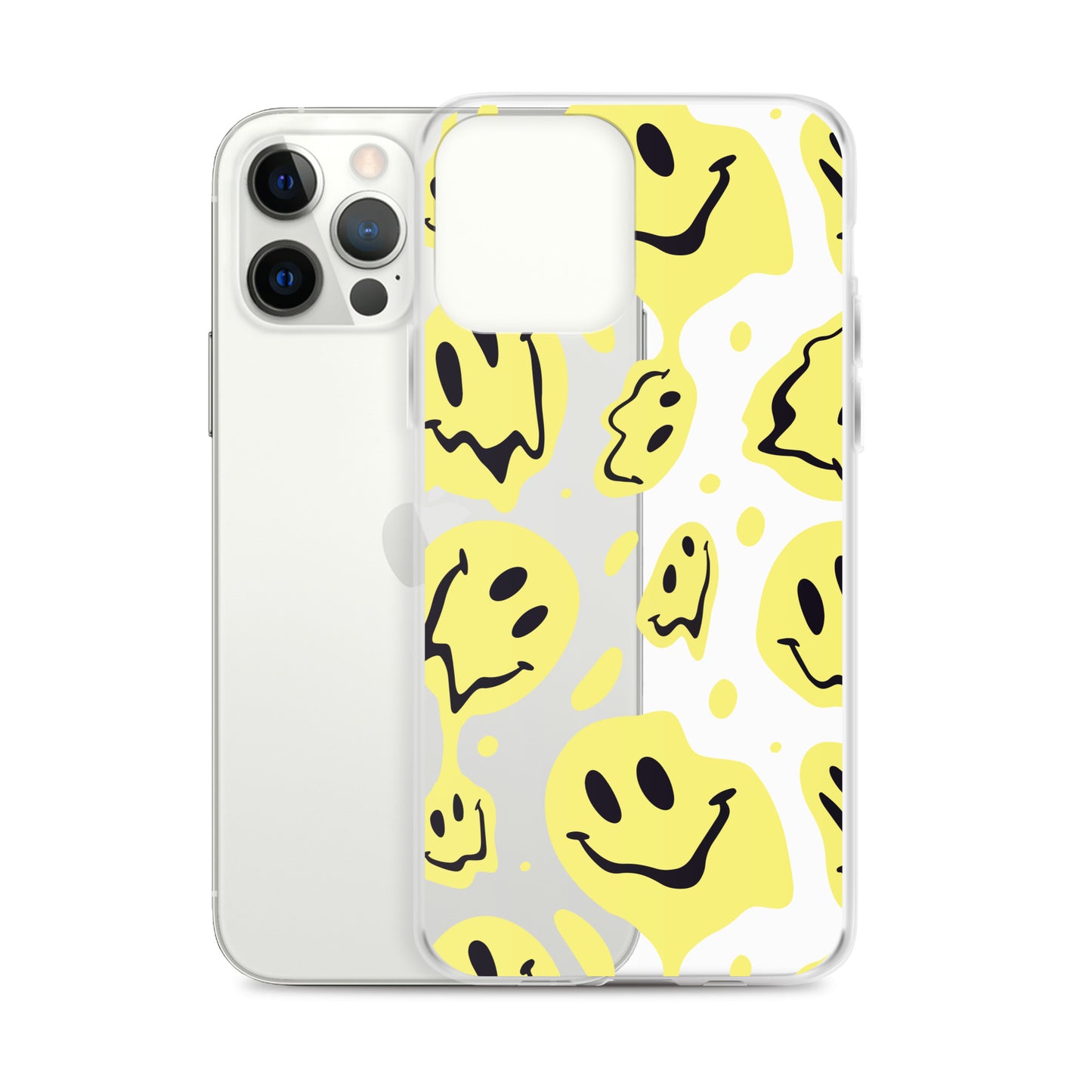 Distorted Yellow Smiling Faces iPhone Case