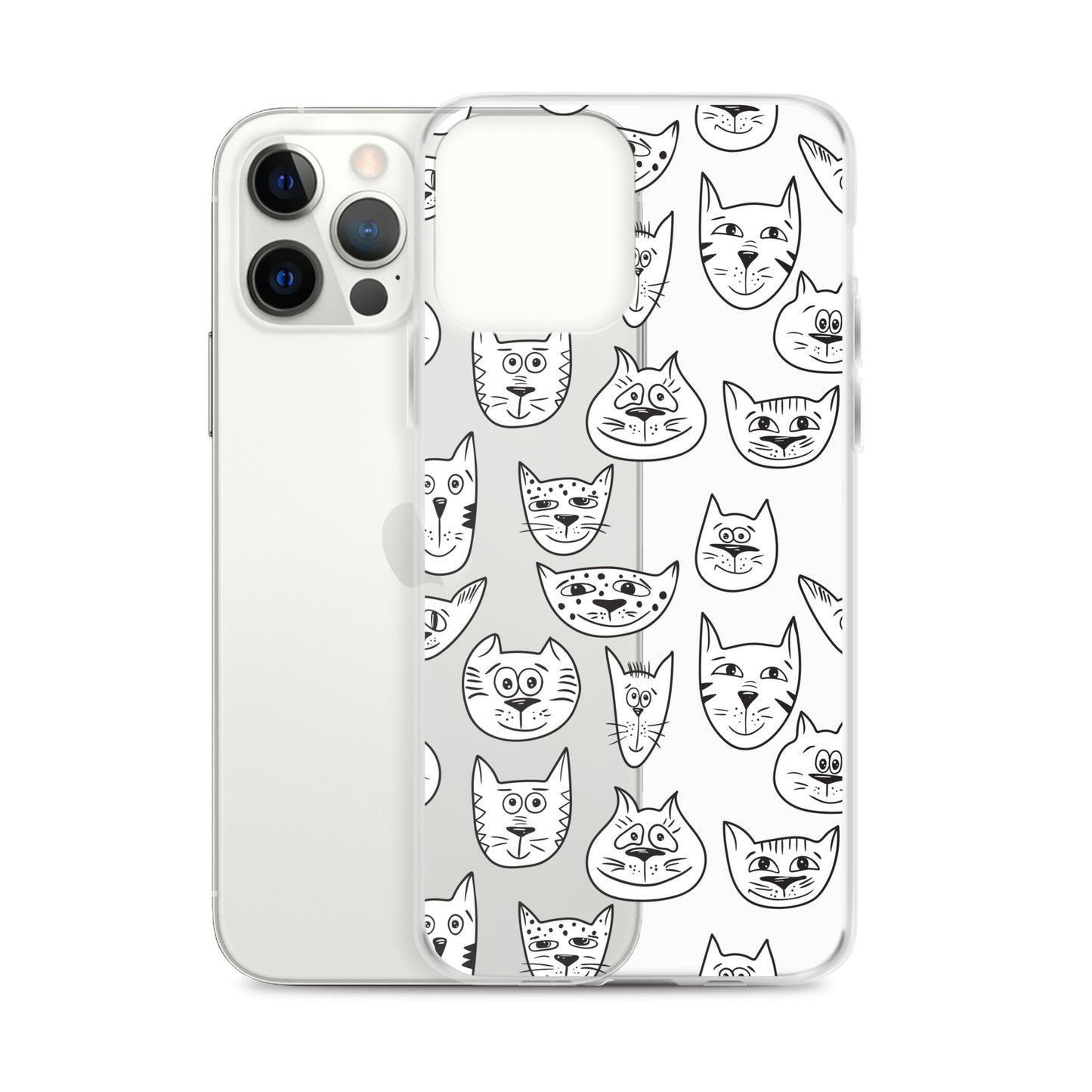 Funny Cartoon Cats Pattern iPhone Case