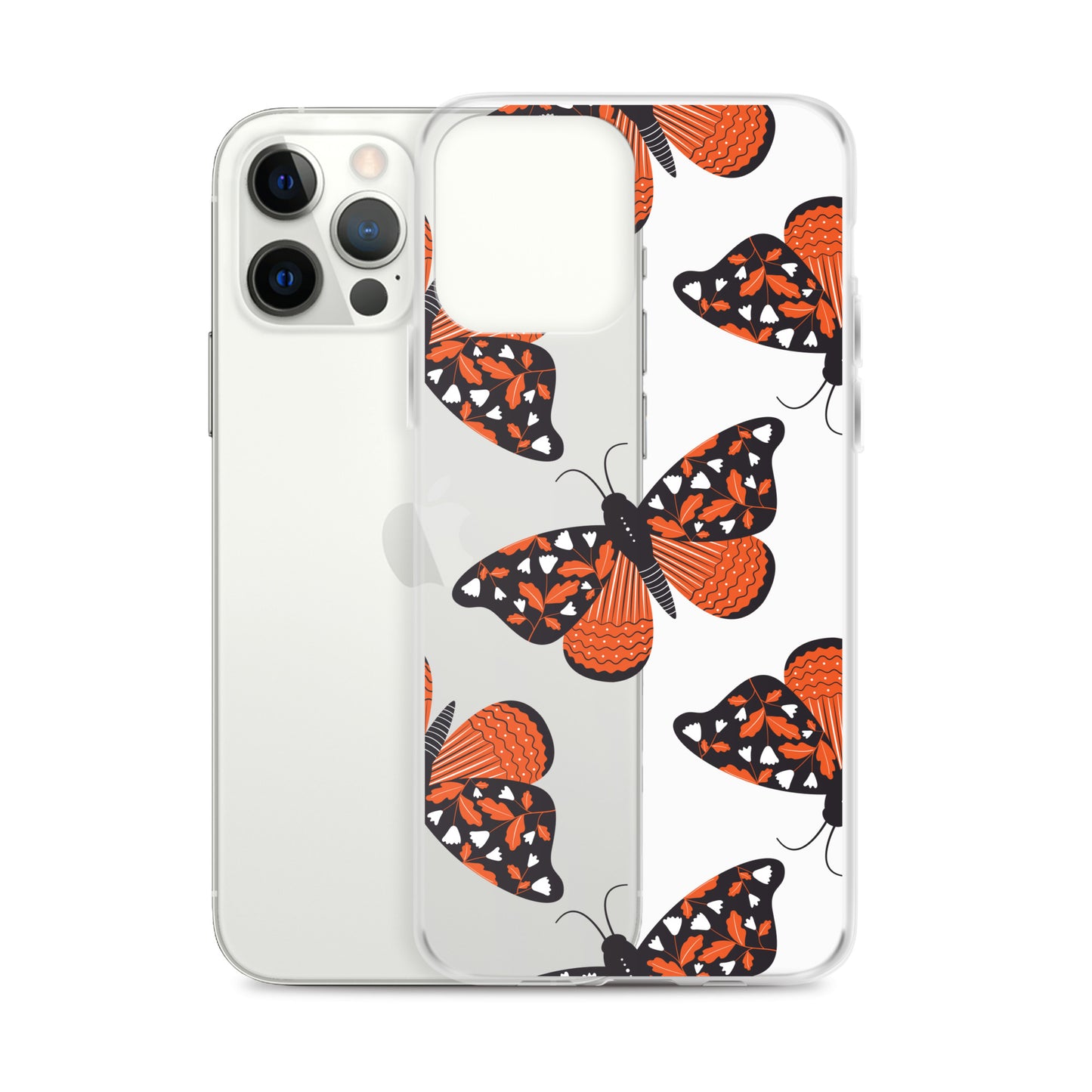 Boho Butterflies Pattern Clear iPhone Case