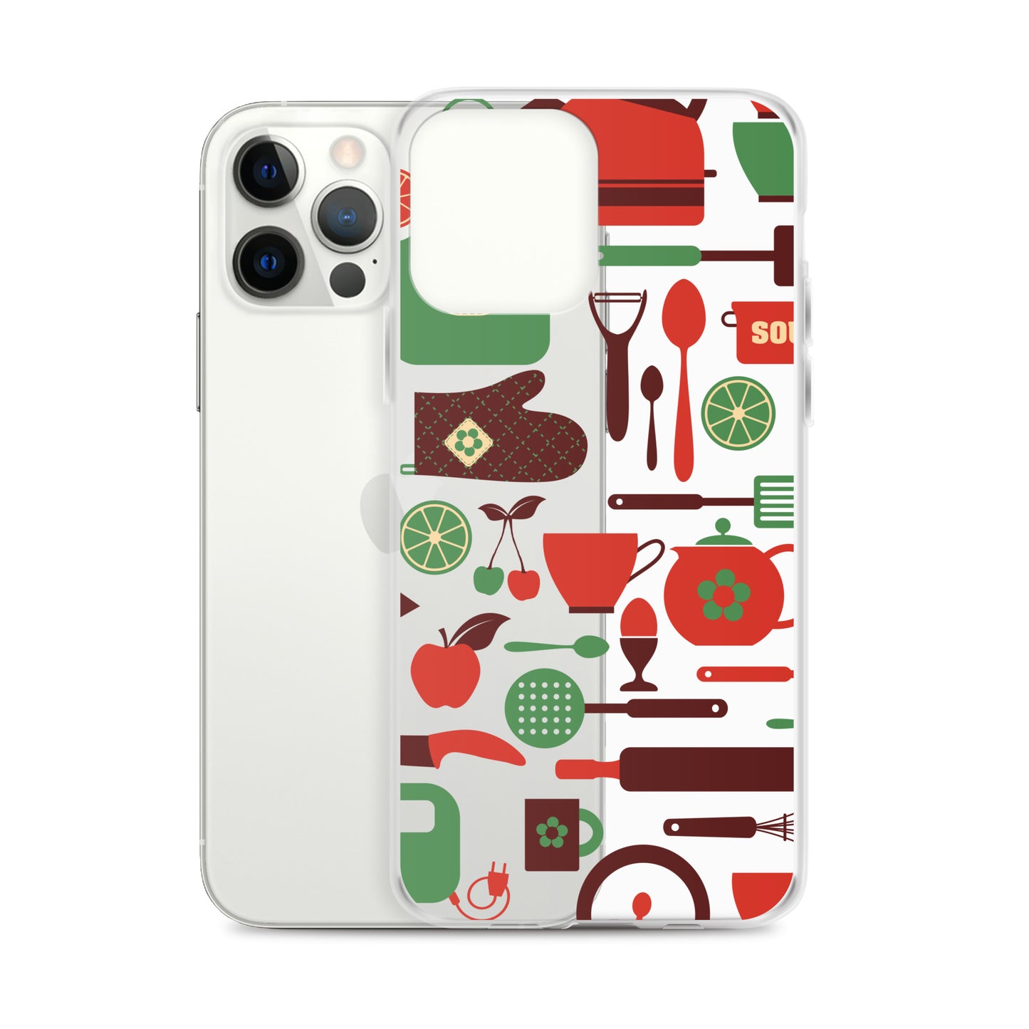 Retro Kitchen Accessories Pattern iPhone Case