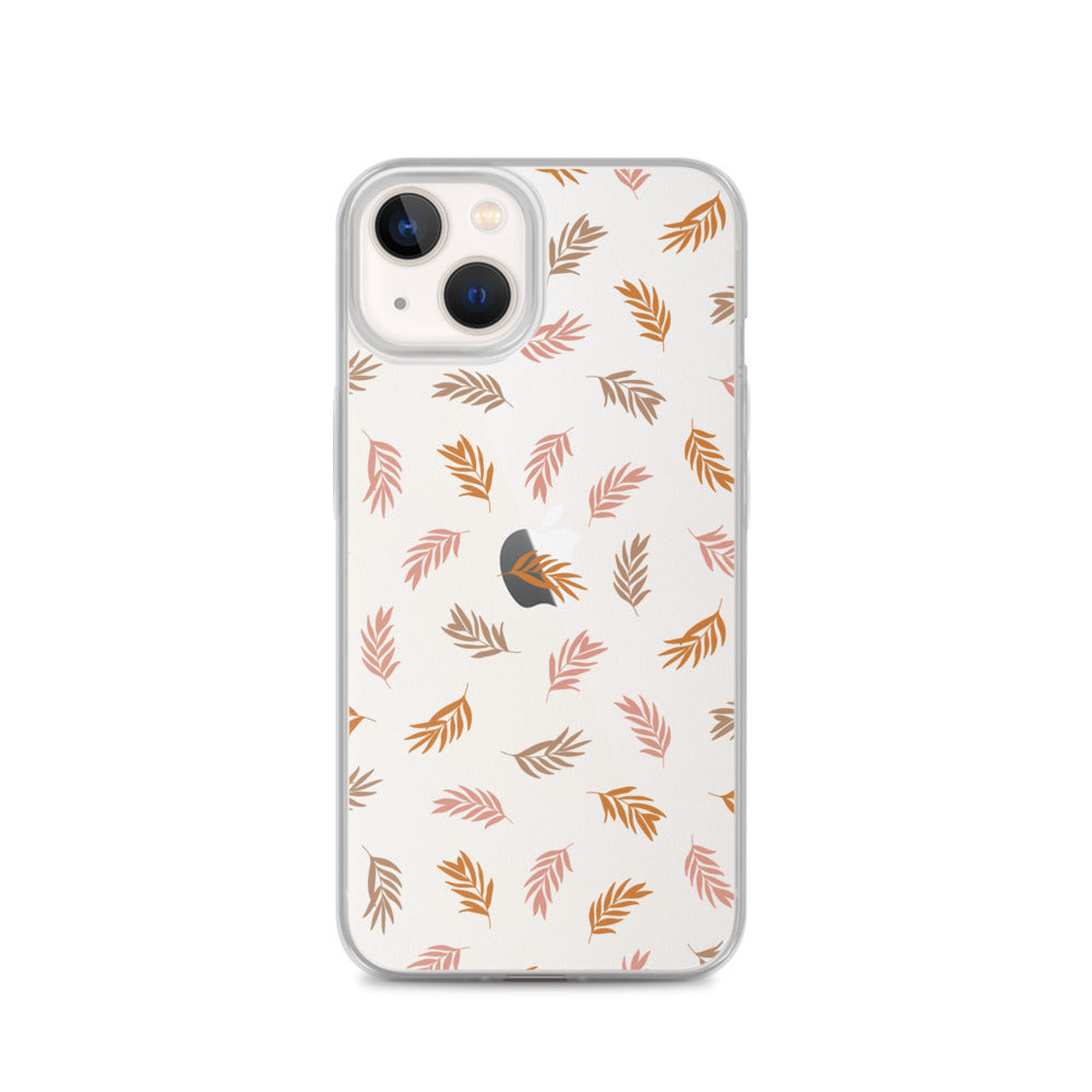 Beige Rustic Leaves iPhone Case