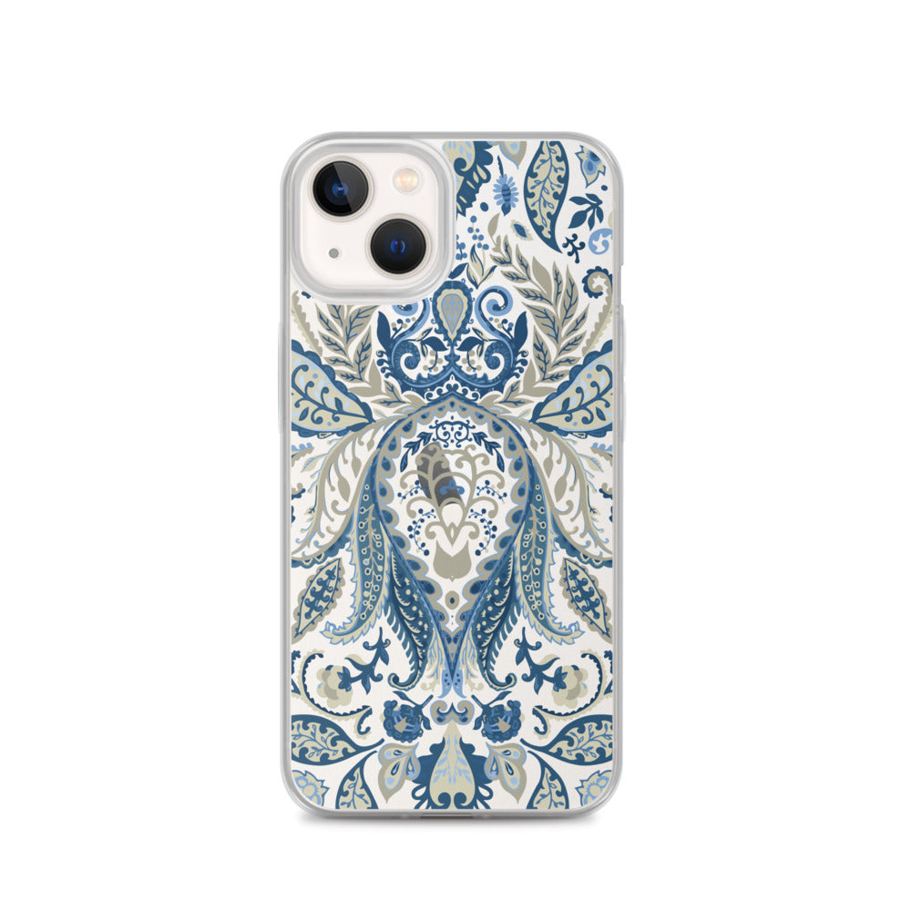 Blue Floral Ornaments iPhone Case