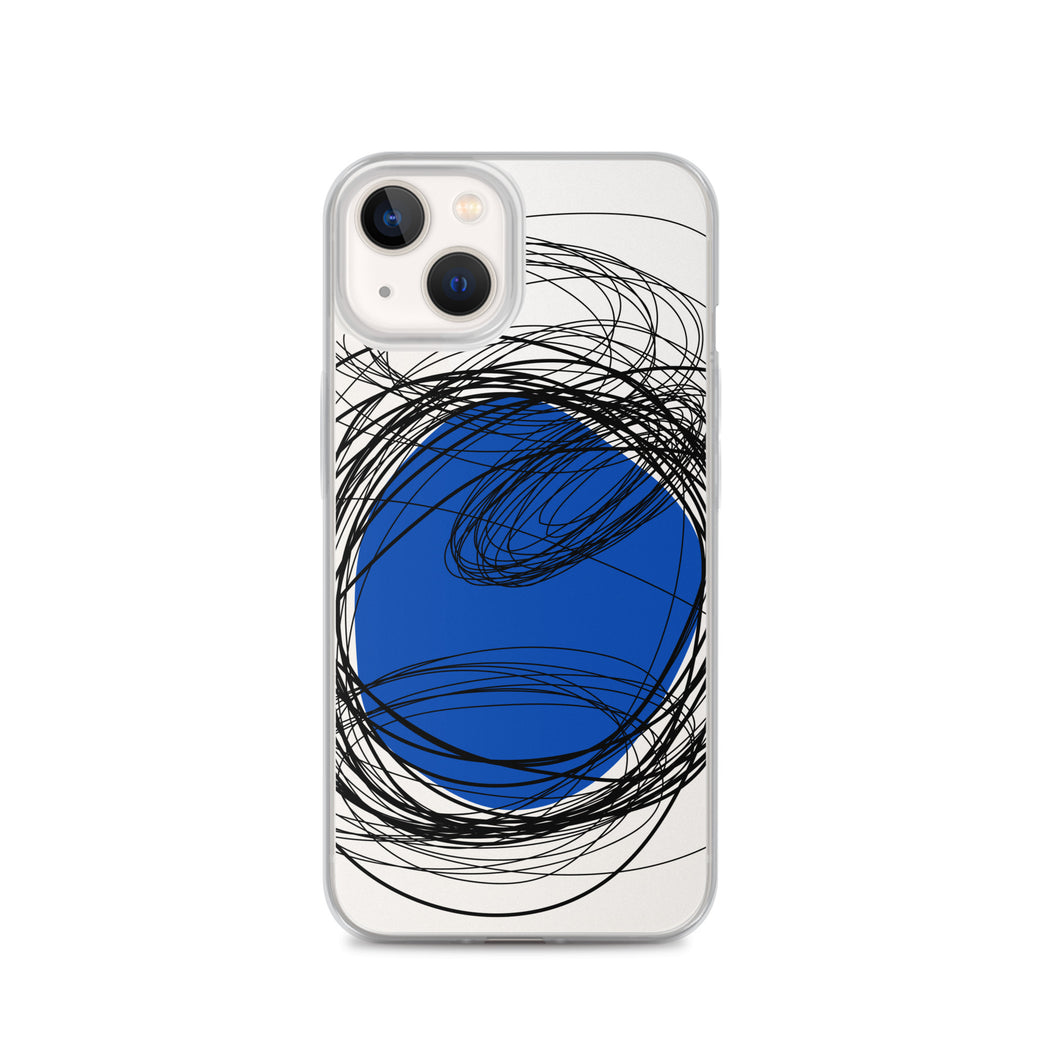 Blue Modern Abstract Art iPhone Case