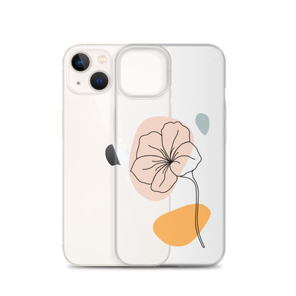 Floral Line Art Feminin iPhone Case