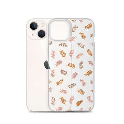 Beige Rustic Leaves iPhone Case