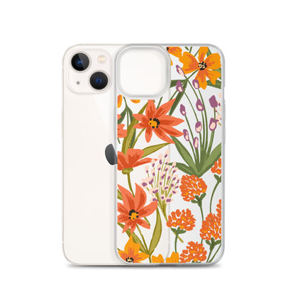 Orange Floral iPhone Case