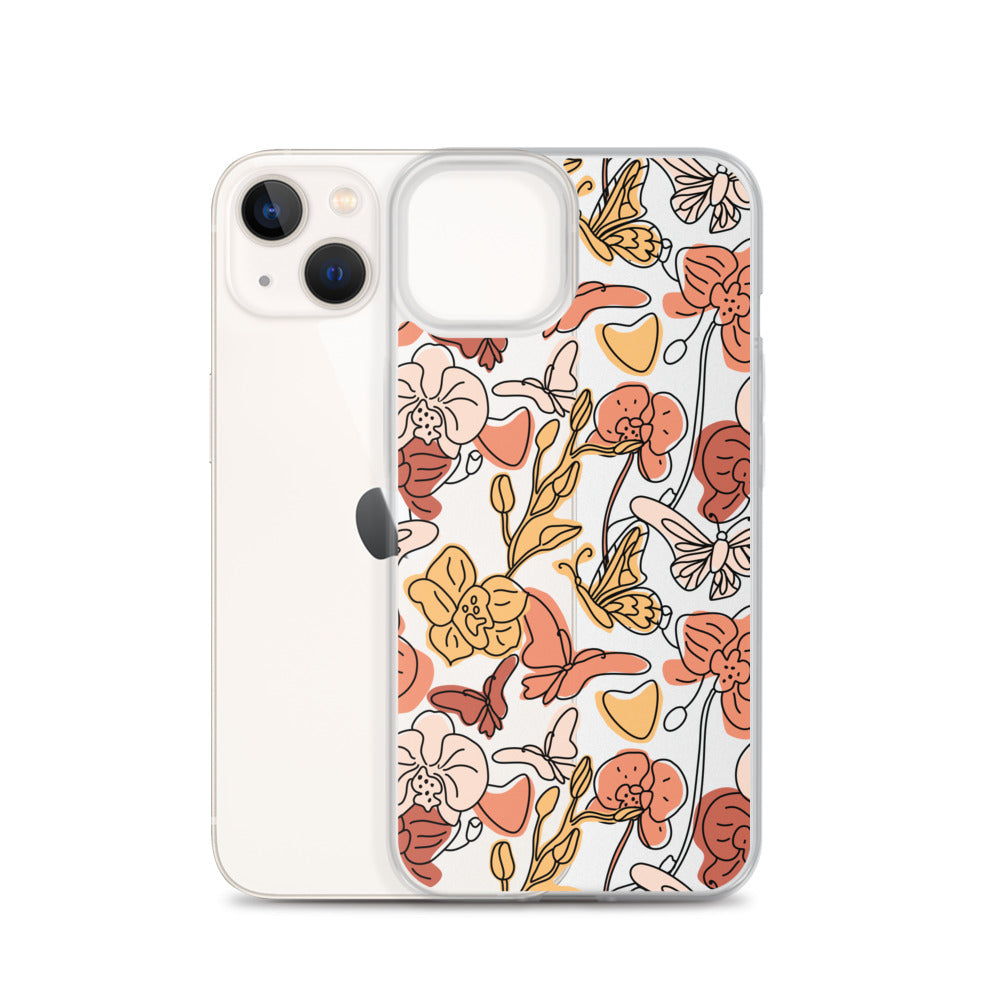 Butterflies Jungle Clear iPhone Case