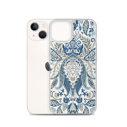 Blue Floral Ornaments iPhone Case