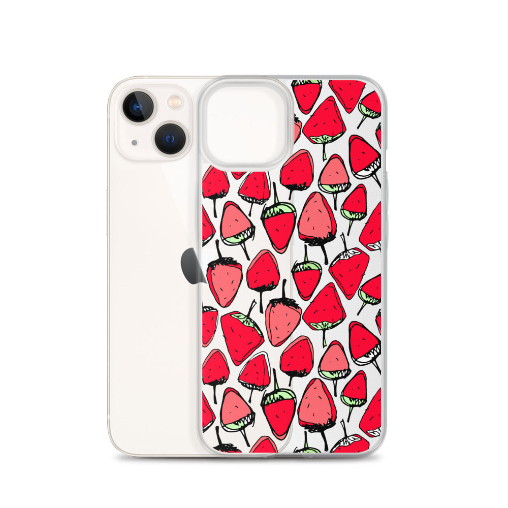 Red Strawberry Clear iPhone Case