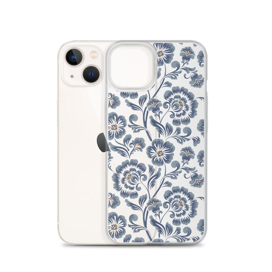 Blue Art Nouveau iPhone Case