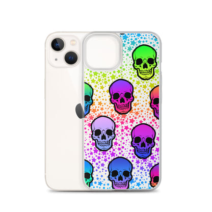 Neon Psychodelic Skull iPhone Case - HypeSheriff