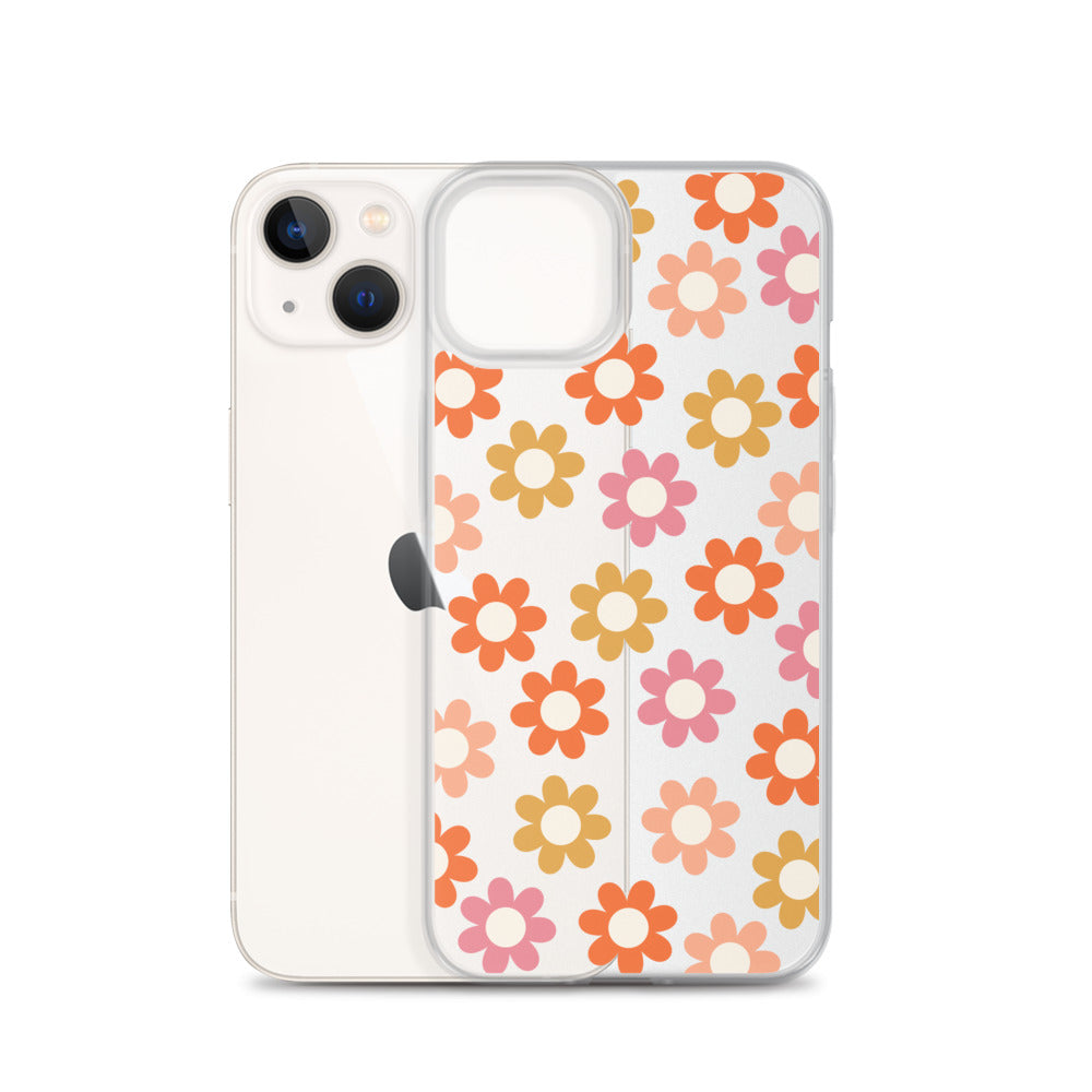 70s Hippie Floral iPhone Clear Case