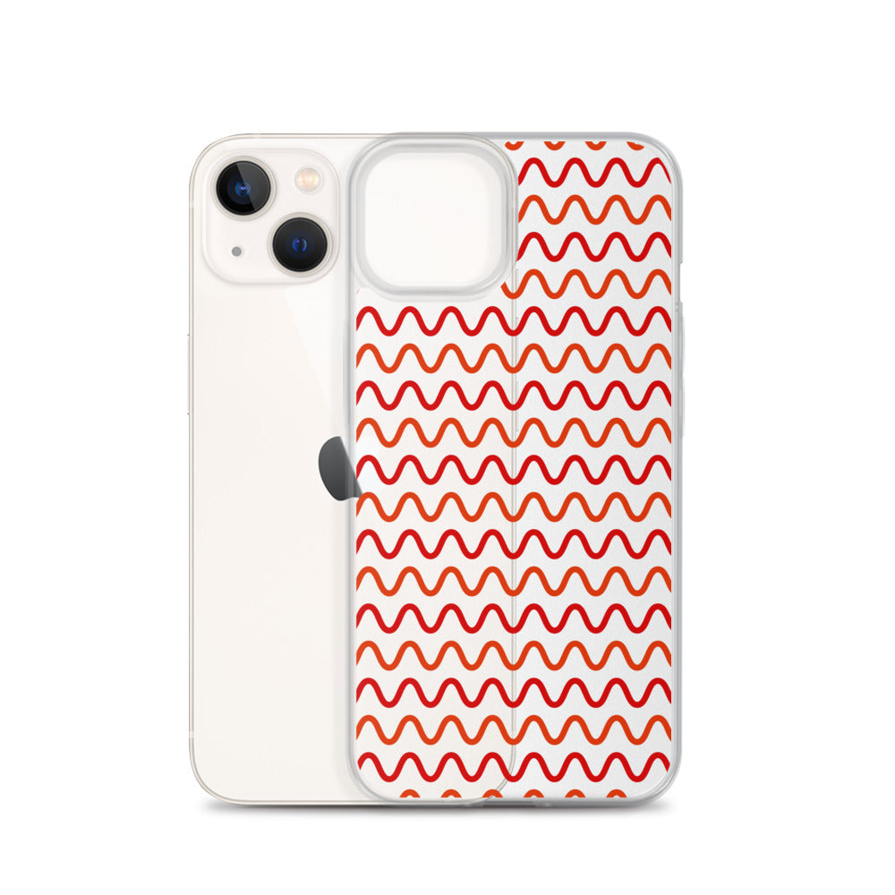 Red Waves iPhone Clear Case - HypeSheriff