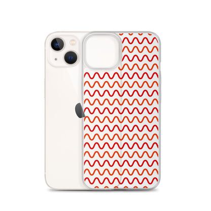 Red Waves iPhone Clear Case - HypeSheriff