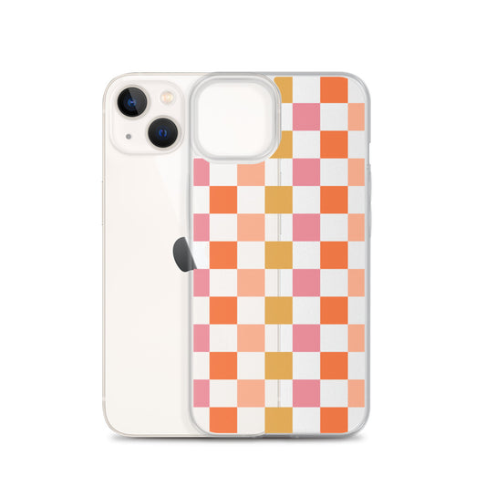Retro Checkered iPhone Clear Case