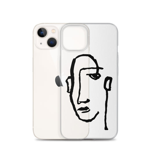 Black Ink Line Art Picasso Face iPhone Case