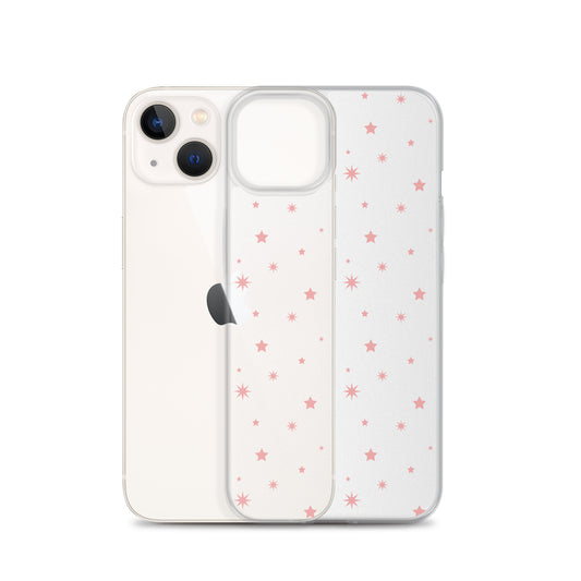 Tiny Pastel Pink Stars Pattern iPhone Case