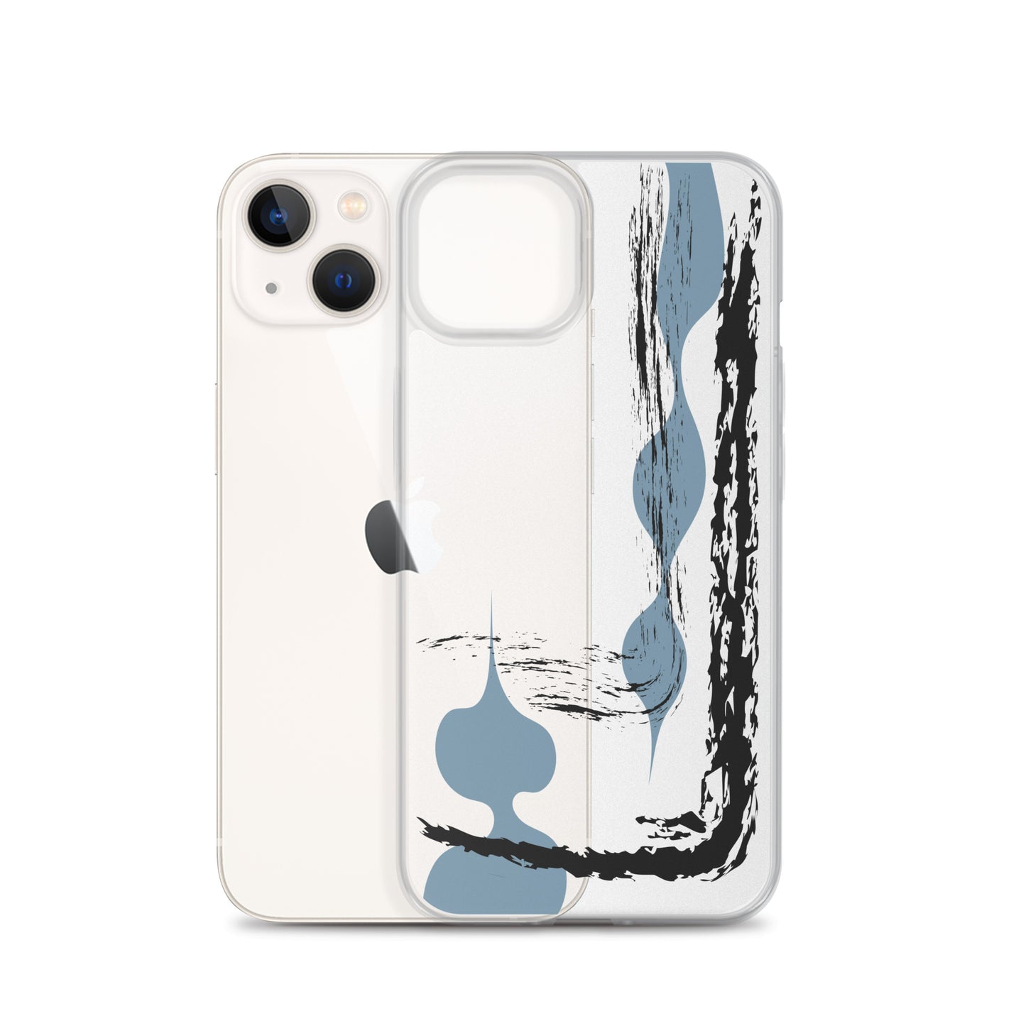 Modern Abstract Black Brushes iPhone Case