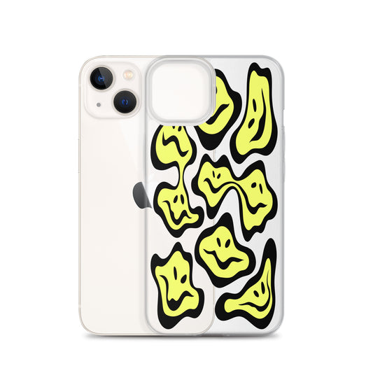 Liquid Swirl Psychodelic Faces iPhone Case