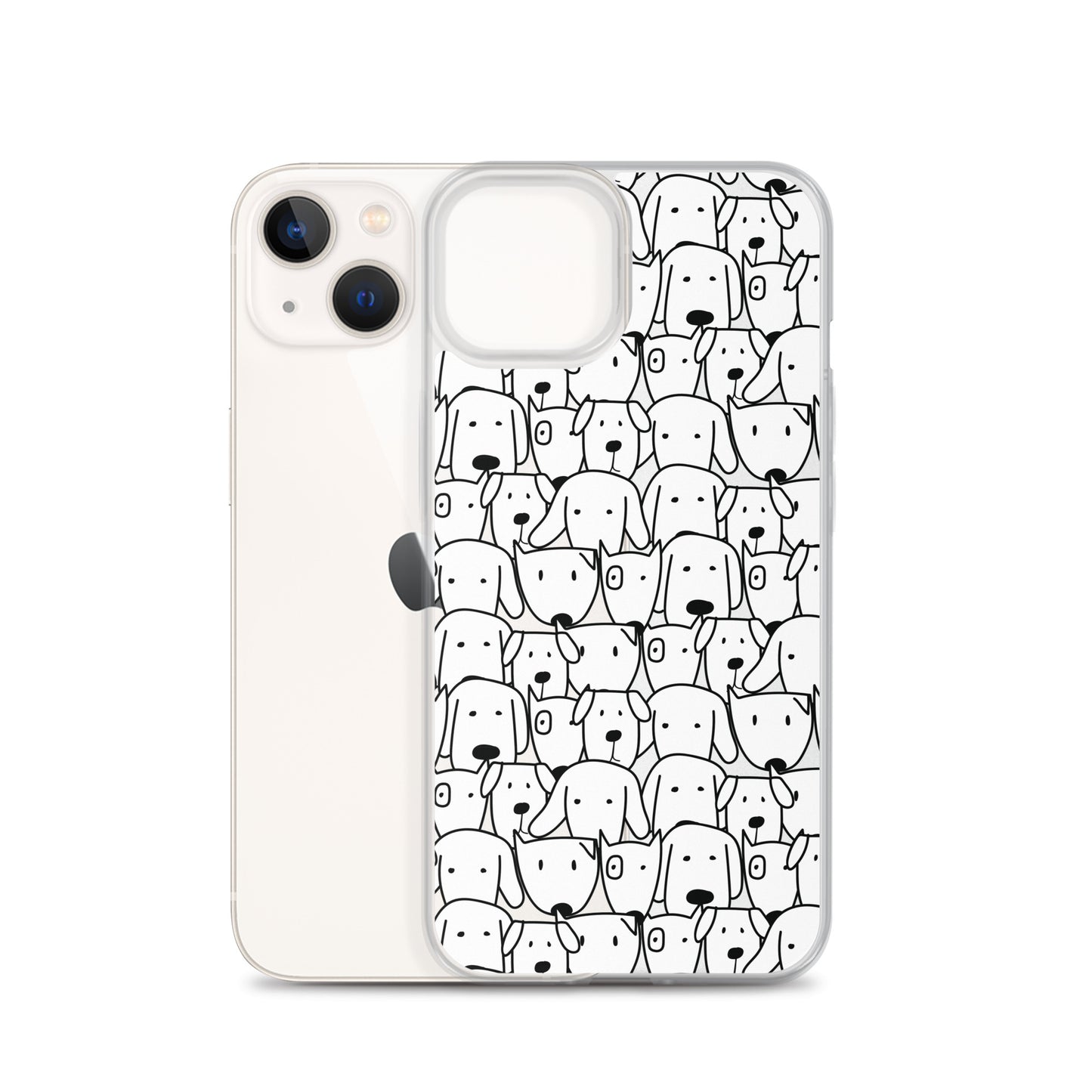 Black&White Dogs Pattern iPhone Case