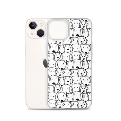 Black&White Dogs Pattern iPhone Case