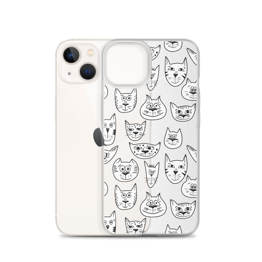 Funny Cartoon Cats Pattern iPhone Case